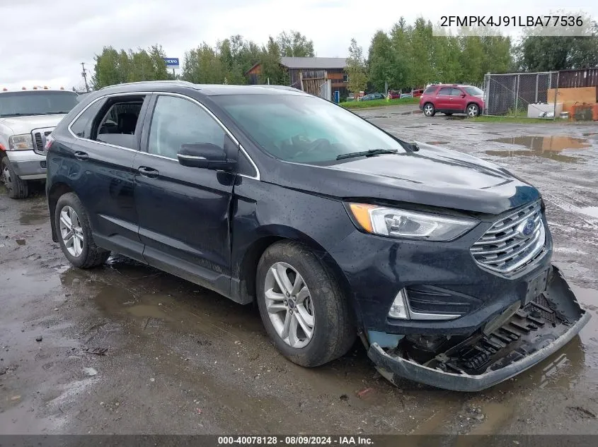 2020 Ford Edge Sel VIN: 2FMPK4J91LBA77536 Lot: 40078128