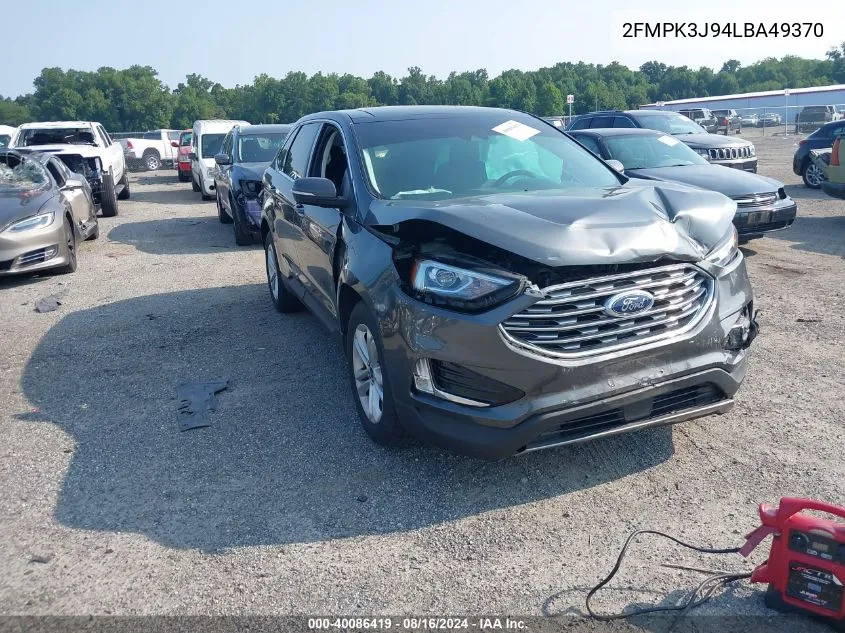 2020 Ford Edge Sel VIN: 2FMPK3J94LBA49370 Lot: 40086419