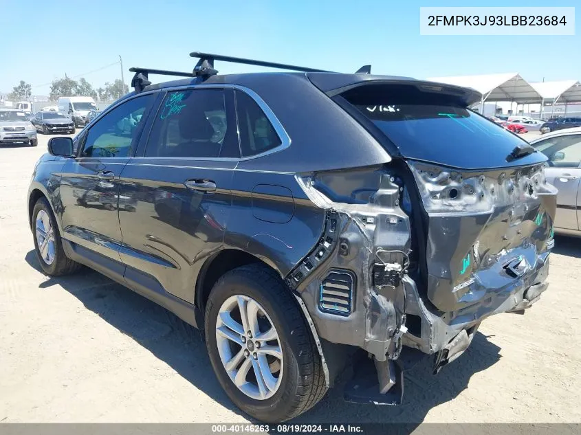 2020 Ford Edge Sel VIN: 2FMPK3J93LBB23684 Lot: 40146263