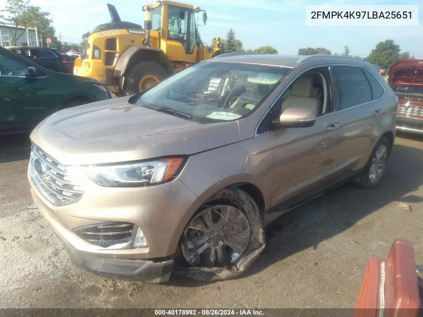 2FMPK4K97LBA25651 2020 Ford Edge Titanium