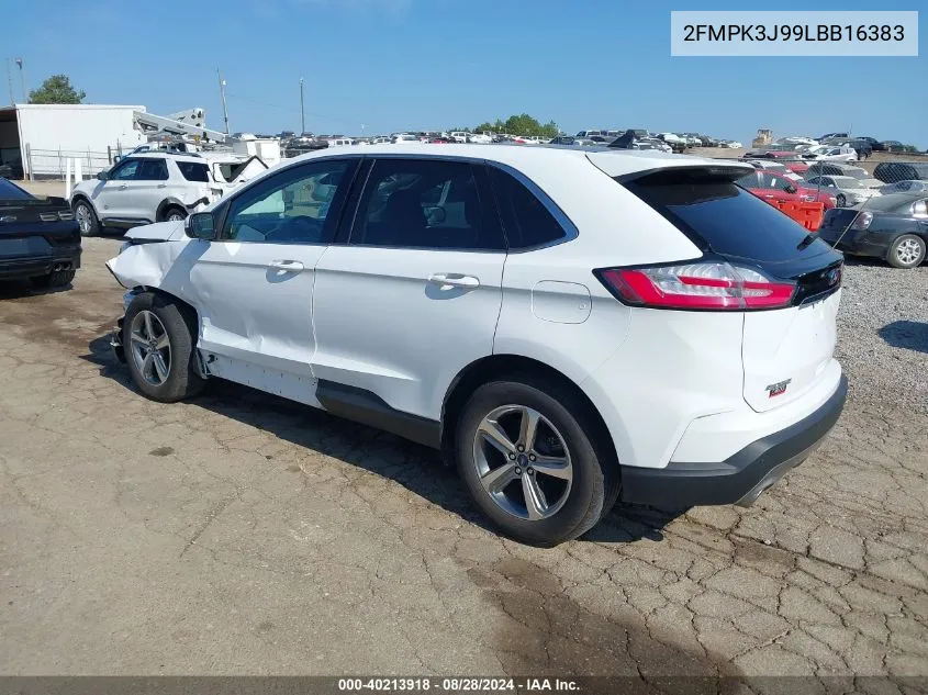 2020 Ford Edge Sel VIN: 2FMPK3J99LBB16383 Lot: 40213918