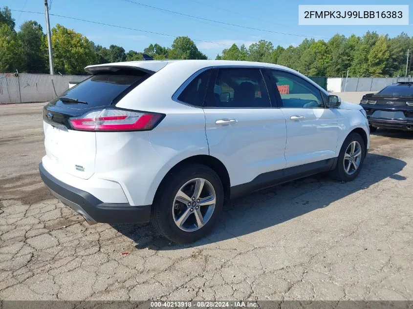 2020 Ford Edge Sel VIN: 2FMPK3J99LBB16383 Lot: 40213918