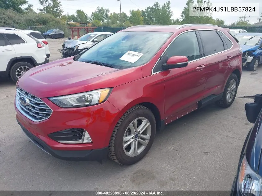 2020 Ford Edge Sel VIN: 2FMPK4J91LBB57824 Lot: 40228895