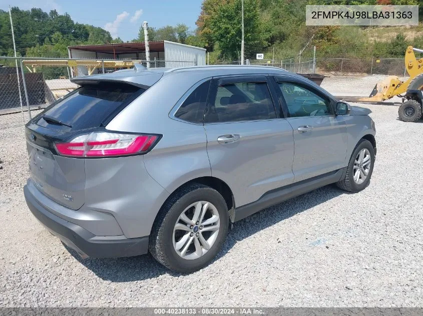 2020 Ford Edge Sel VIN: 2FMPK4J98LBA31363 Lot: 40238133