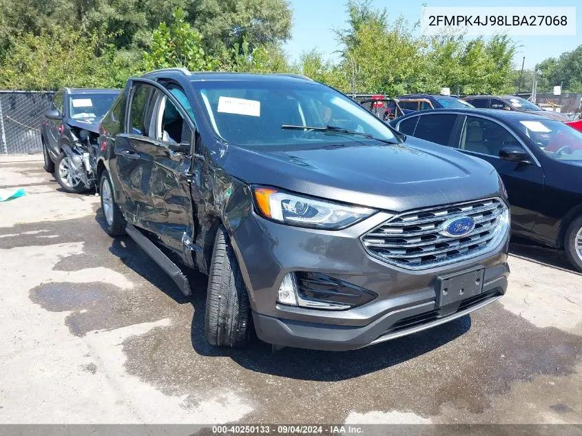 2020 Ford Edge Sel VIN: 2FMPK4J98LBA27068 Lot: 40250133