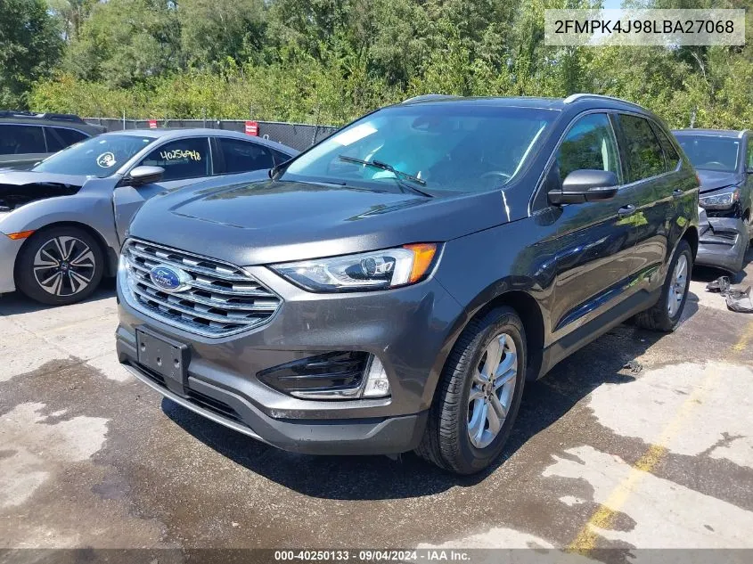 2020 Ford Edge Sel VIN: 2FMPK4J98LBA27068 Lot: 40250133