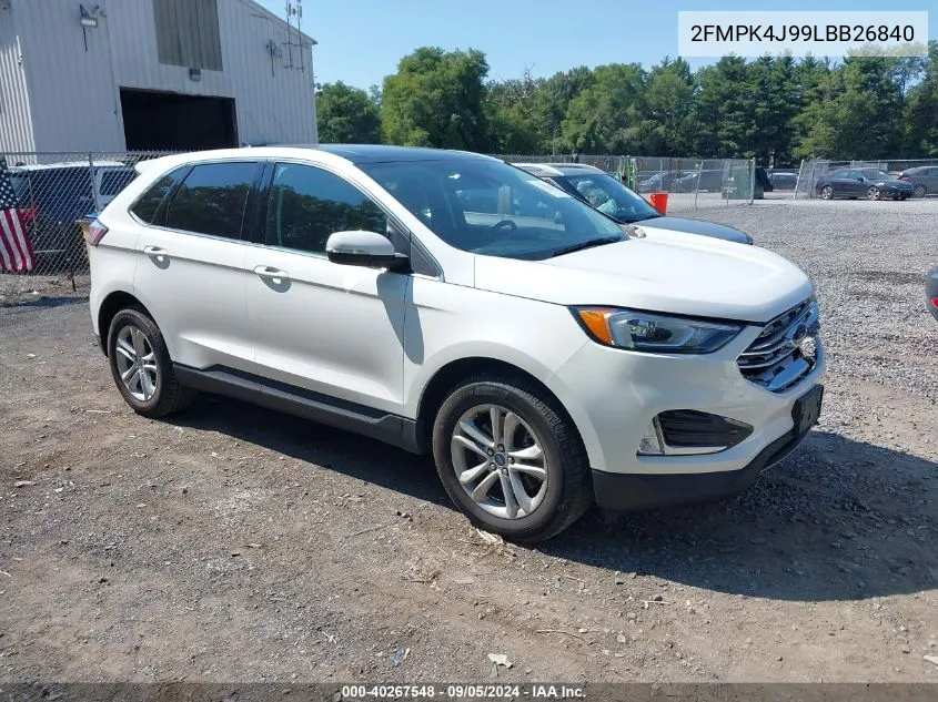 2020 Ford Edge Sel VIN: 2FMPK4J99LBB26840 Lot: 40267548