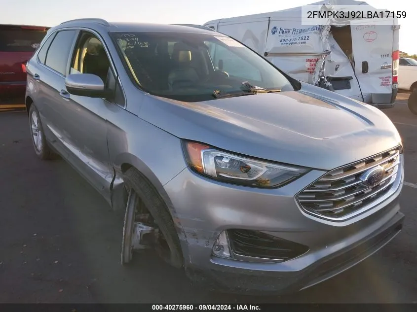 2020 Ford Edge Sel VIN: 2FMPK3J92LBA17159 Lot: 40275960