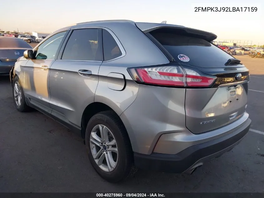 2020 Ford Edge Sel VIN: 2FMPK3J92LBA17159 Lot: 40275960