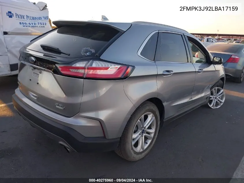 2020 Ford Edge Sel VIN: 2FMPK3J92LBA17159 Lot: 40275960