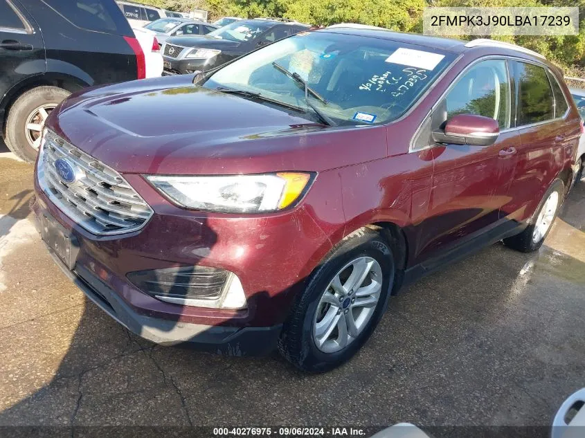 2020 Ford Edge Sel VIN: 2FMPK3J90LBA17239 Lot: 40276975