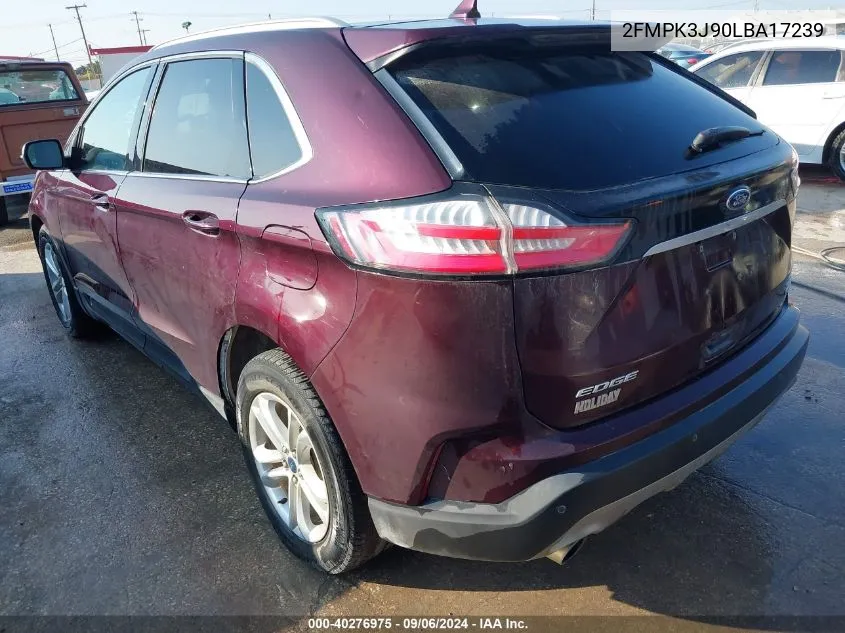 2020 Ford Edge Sel VIN: 2FMPK3J90LBA17239 Lot: 40276975