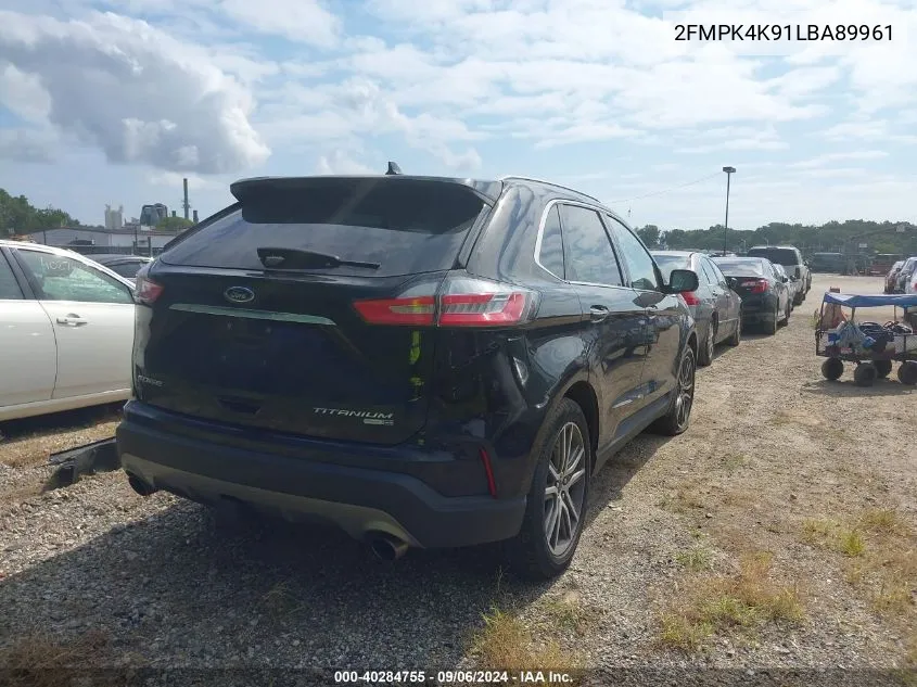 2020 Ford Edge Titanium VIN: 2FMPK4K91LBA89961 Lot: 40284755