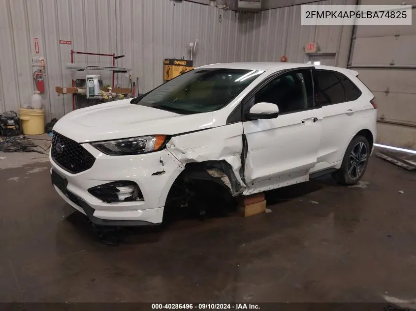 2020 Ford Edge St VIN: 2FMPK4AP6LBA74825 Lot: 40286496