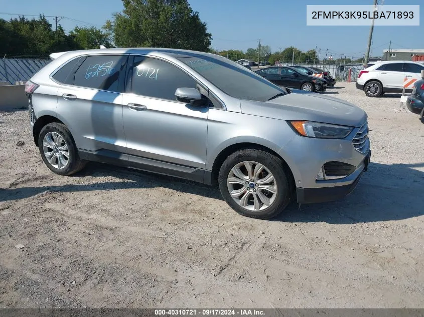 2020 Ford Edge Titanium VIN: 2FMPK3K95LBA71893 Lot: 40310721