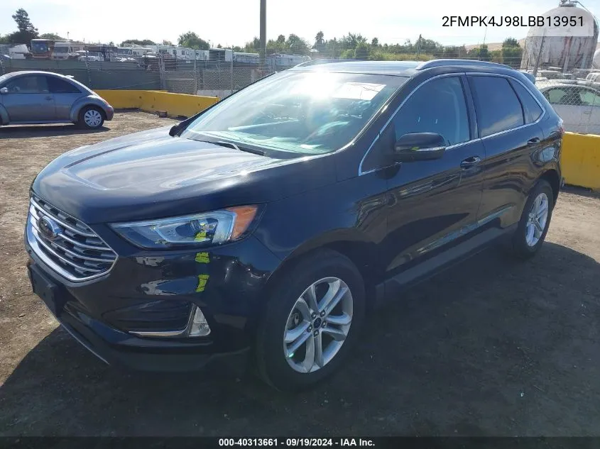 2020 Ford Edge Sel VIN: 2FMPK4J98LBB13951 Lot: 40313661