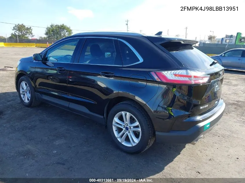 2020 Ford Edge Sel VIN: 2FMPK4J98LBB13951 Lot: 40313661