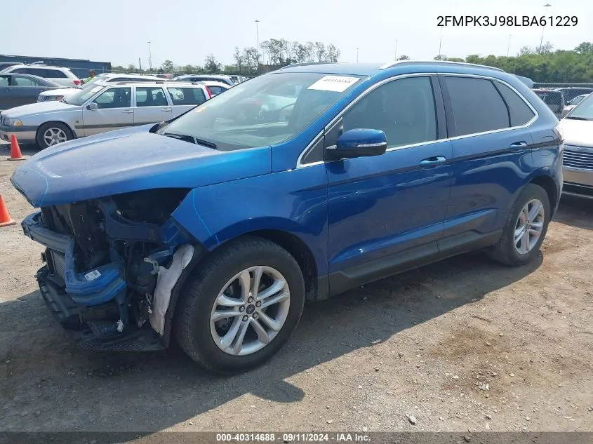 2020 Ford Edge Sel VIN: 2FMPK3J98LBA61229 Lot: 40314688