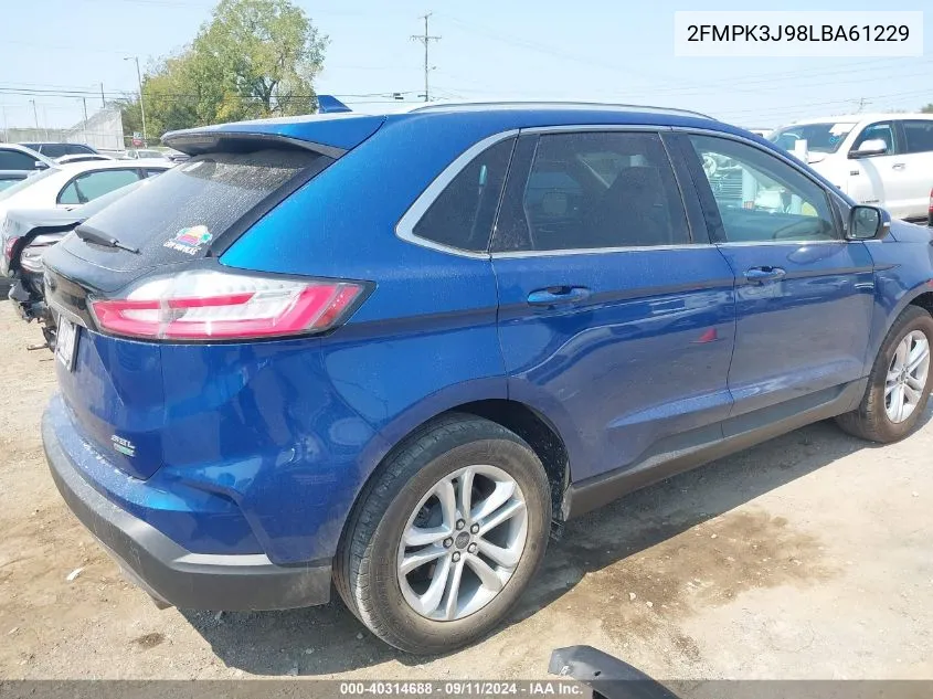 2020 Ford Edge Sel VIN: 2FMPK3J98LBA61229 Lot: 40314688