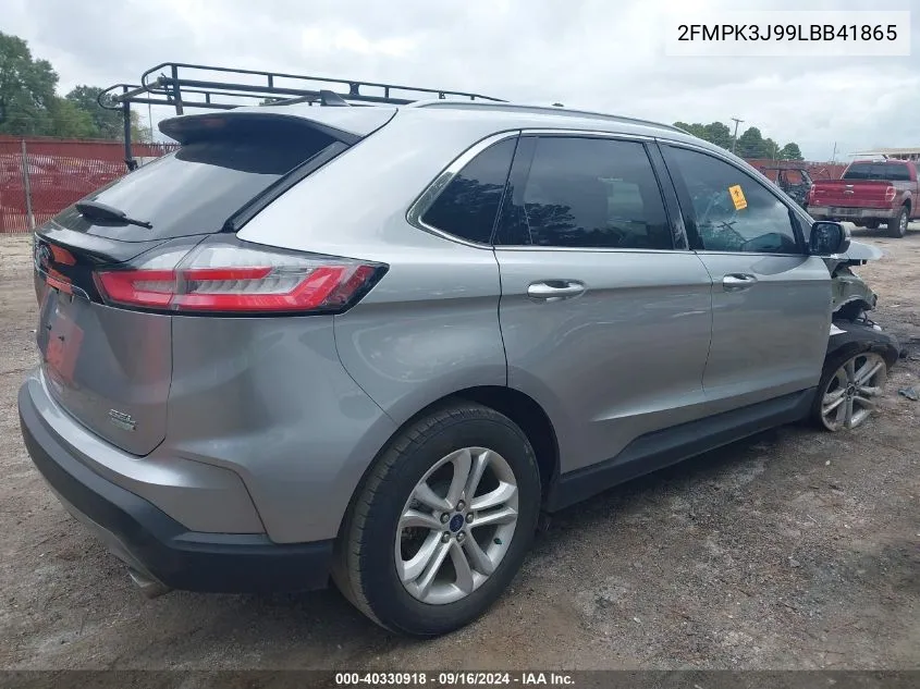 2020 Ford Edge Sel VIN: 2FMPK3J99LBB41865 Lot: 40330918