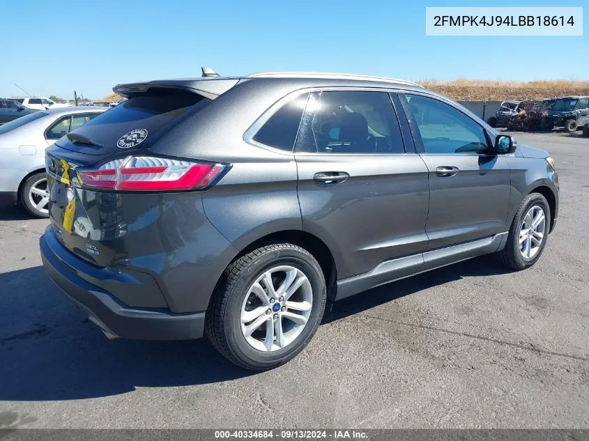 2020 Ford Edge Sel VIN: 2FMPK4J94LBB18614 Lot: 40334684