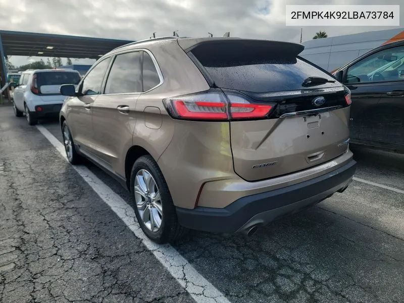 2020 Ford Edge Titanium VIN: 2FMPK4K92LBA73784 Lot: 40363530