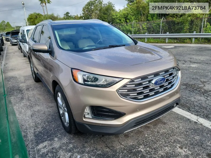 2020 Ford Edge Titanium VIN: 2FMPK4K92LBA73784 Lot: 40363530