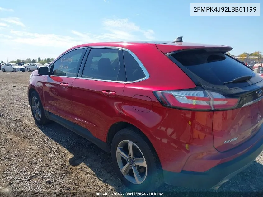 2020 Ford Edge Sel VIN: 2FMPK4J92LBB61199 Lot: 40367846