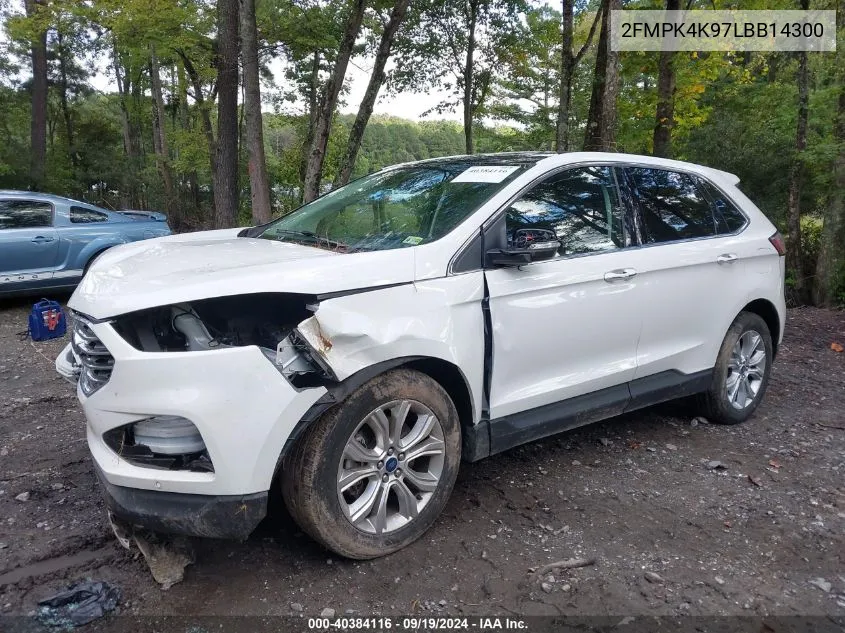 2020 Ford Edge Titanium VIN: 2FMPK4K97LBB14300 Lot: 40384116