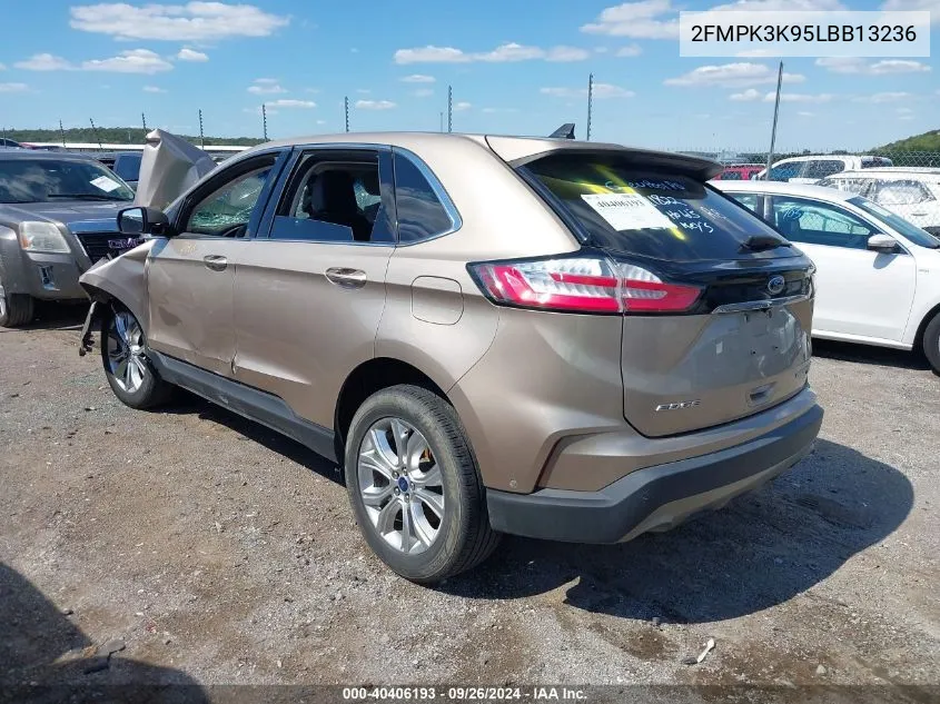 2020 Ford Edge Titanium VIN: 2FMPK3K95LBB13236 Lot: 40406193