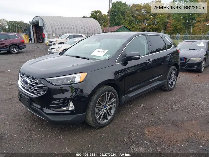 2020 Ford Edge Titanium VIN: 2FMPK4K9XLBB22505 Lot: 40413681