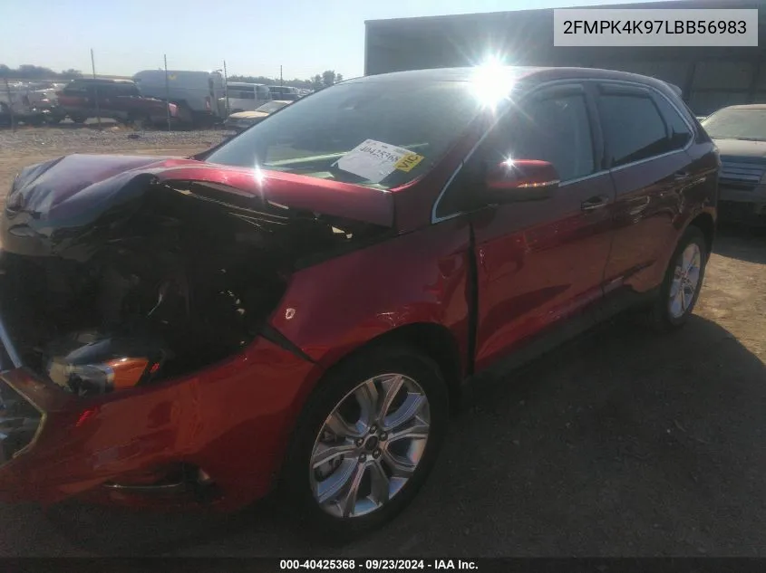 2020 Ford Edge Titanium VIN: 2FMPK4K97LBB56983 Lot: 40425368