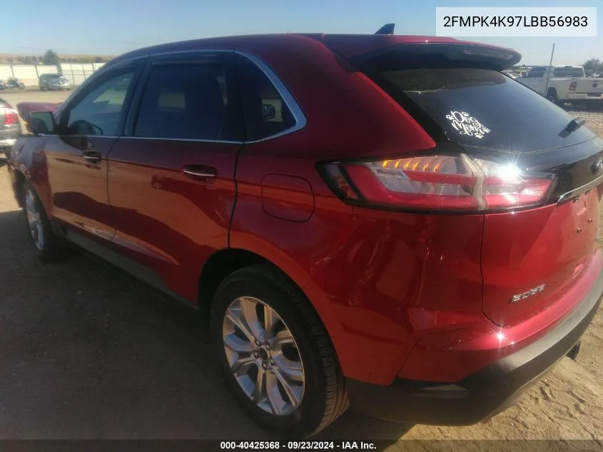 2020 Ford Edge Titanium VIN: 2FMPK4K97LBB56983 Lot: 40425368