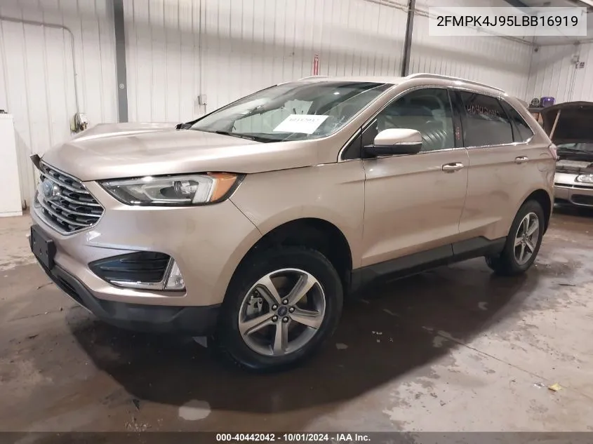 2020 Ford Edge Sel VIN: 2FMPK4J95LBB16919 Lot: 40442042