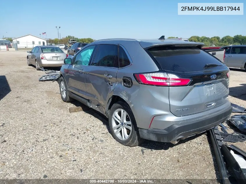 2020 Ford Edge Sel VIN: 2FMPK4J99LBB17944 Lot: 40442708