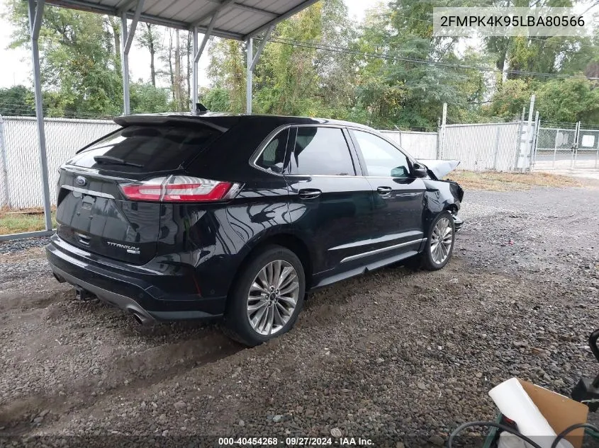 2020 Ford Edge Titanium VIN: 2FMPK4K95LBA80566 Lot: 40454268