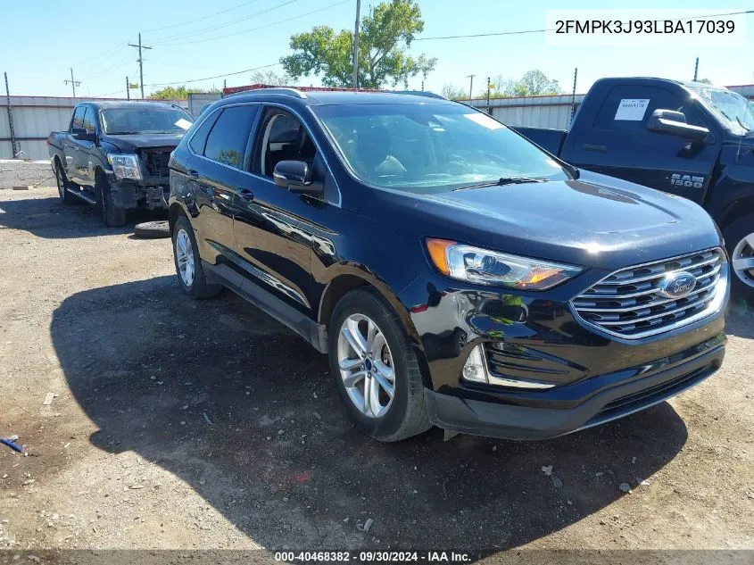 2020 Ford Edge Sel VIN: 2FMPK3J93LBA17039 Lot: 40468382