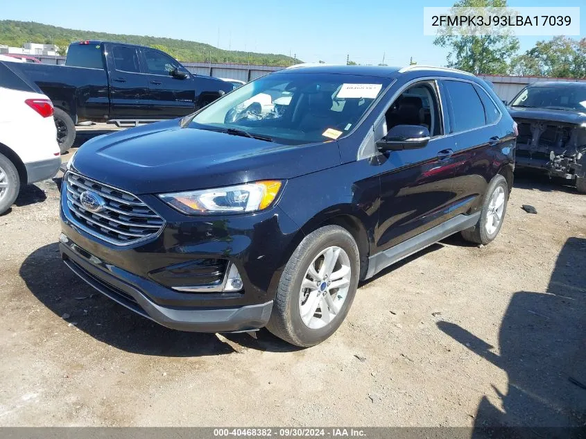 2020 Ford Edge Sel VIN: 2FMPK3J93LBA17039 Lot: 40468382