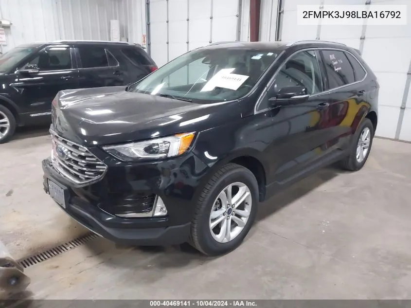 2020 Ford Edge Sel VIN: 2FMPK3J98LBA16792 Lot: 40469141