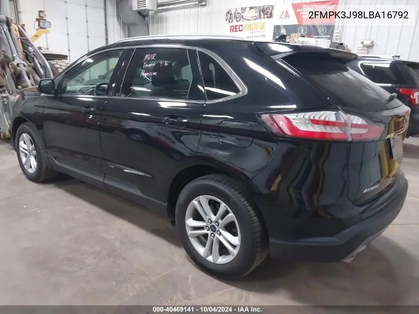 2020 Ford Edge Sel VIN: 2FMPK3J98LBA16792 Lot: 40469141