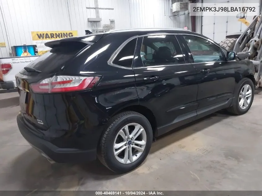 2020 Ford Edge Sel VIN: 2FMPK3J98LBA16792 Lot: 40469141