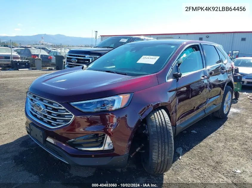 2020 Ford Edge Titanium VIN: 2FMPK4K92LBB64456 Lot: 40483060