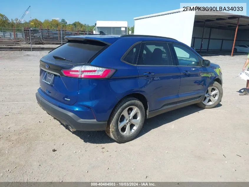 2020 Ford Edge Se VIN: 2FMPK3G90LBA34033 Lot: 40484503