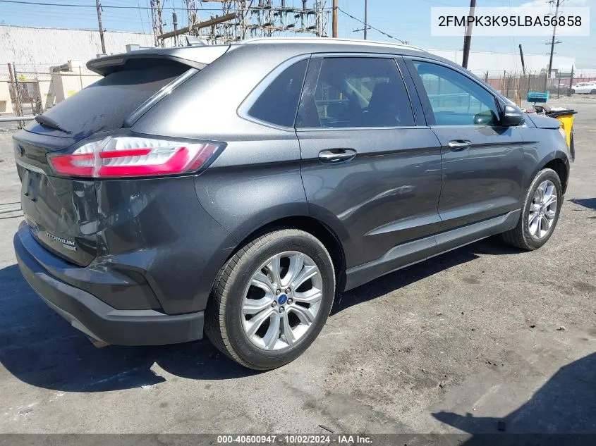 2020 Ford Edge Titanium VIN: 2FMPK3K95LBA56858 Lot: 40500947