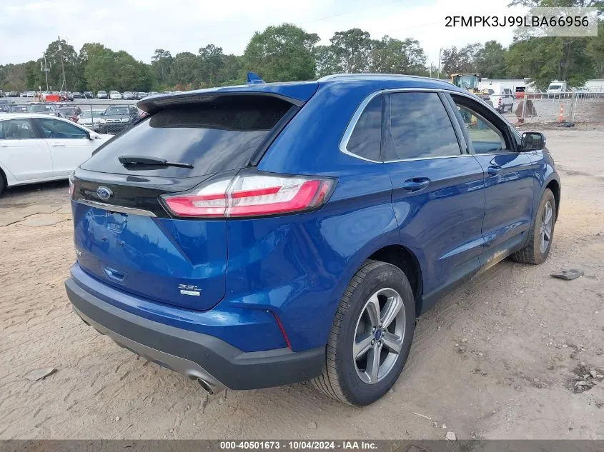 2020 Ford Edge Sel VIN: 2FMPK3J99LBA66956 Lot: 40501673