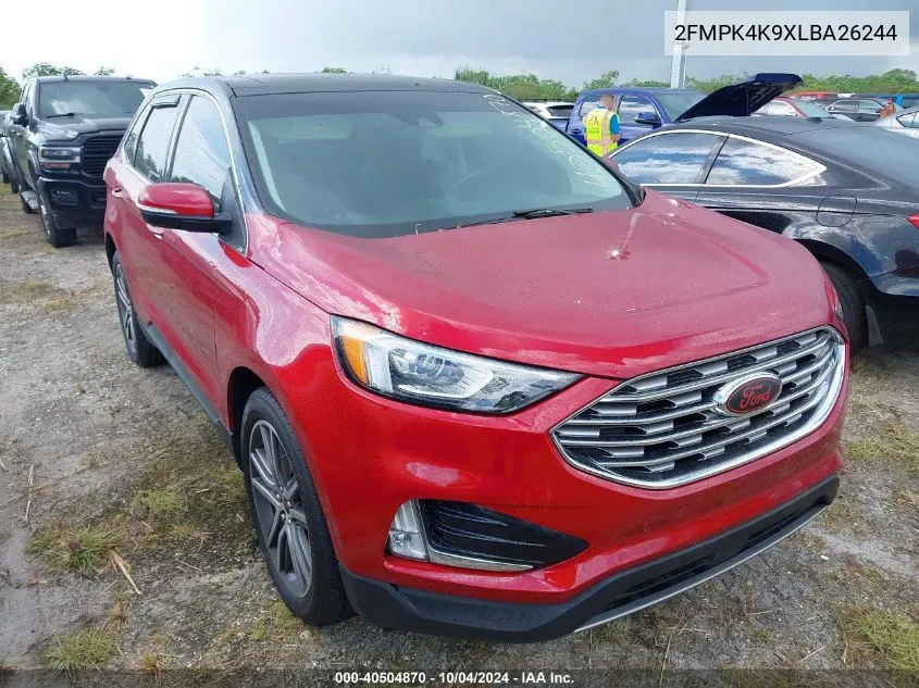 2020 Ford Edge Titanium VIN: 2FMPK4K9XLBA26244 Lot: 40504870