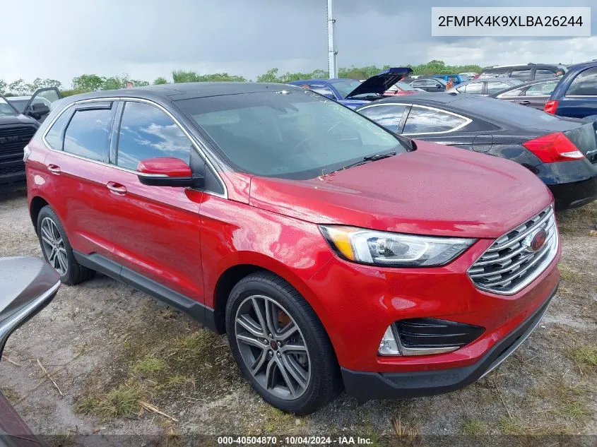 2020 Ford Edge Titanium VIN: 2FMPK4K9XLBA26244 Lot: 40504870