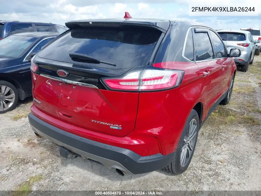 2020 Ford Edge Titanium VIN: 2FMPK4K9XLBA26244 Lot: 40504870