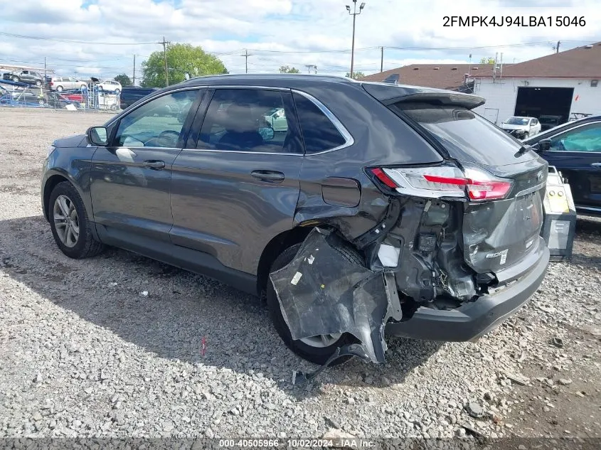 2020 Ford Edge Sel VIN: 2FMPK4J94LBA15046 Lot: 40505966