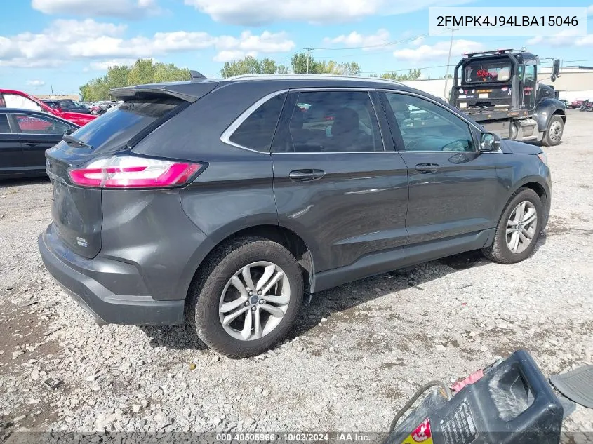 2020 Ford Edge Sel VIN: 2FMPK4J94LBA15046 Lot: 40505966